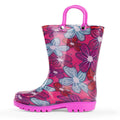 Norty Little Big Kids Boys Rain Boots 41286 Pink Flowers