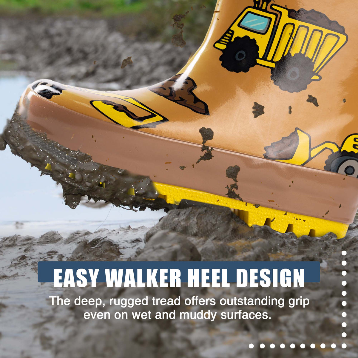Norty rain boot - Construction Zone detail