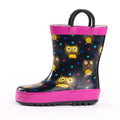 Norty Toddlers Waterproof Rubber Printed Rain Boots 40141 Black Owls