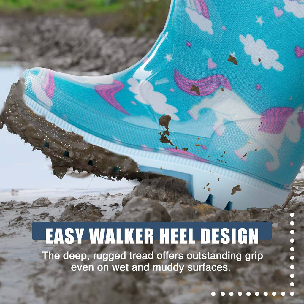 Norty Toddlers Rain Boots 41270 Blue Unicorns
