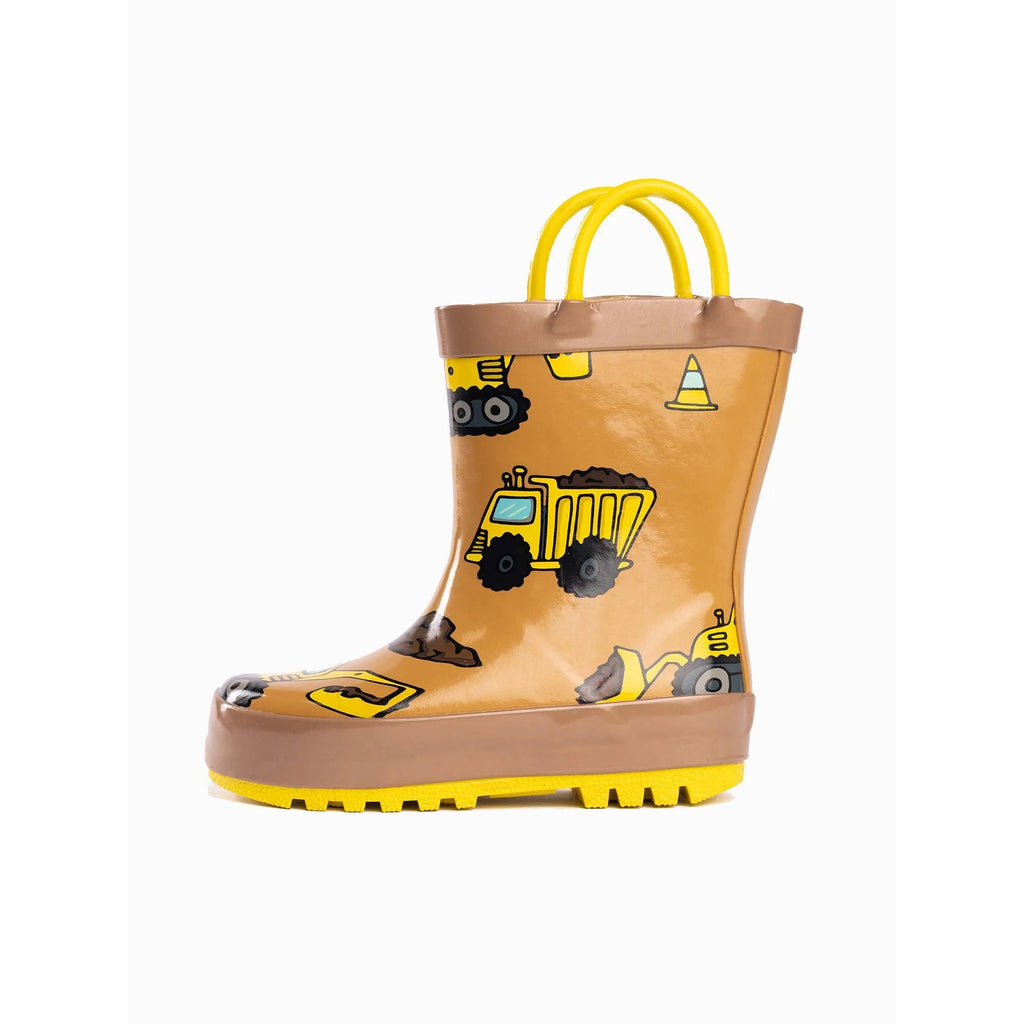 Norty Waterproof Rubber Rain Boots for Kids – Construction Zone