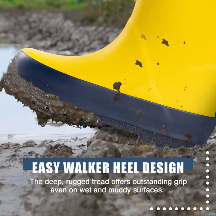 Norty Toddlers Rubber Rain Boots 41541 Yellow-Navy