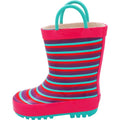 Norty New Waterproof Rain Boots 40743 – Fuchsia/Aqua Stripes