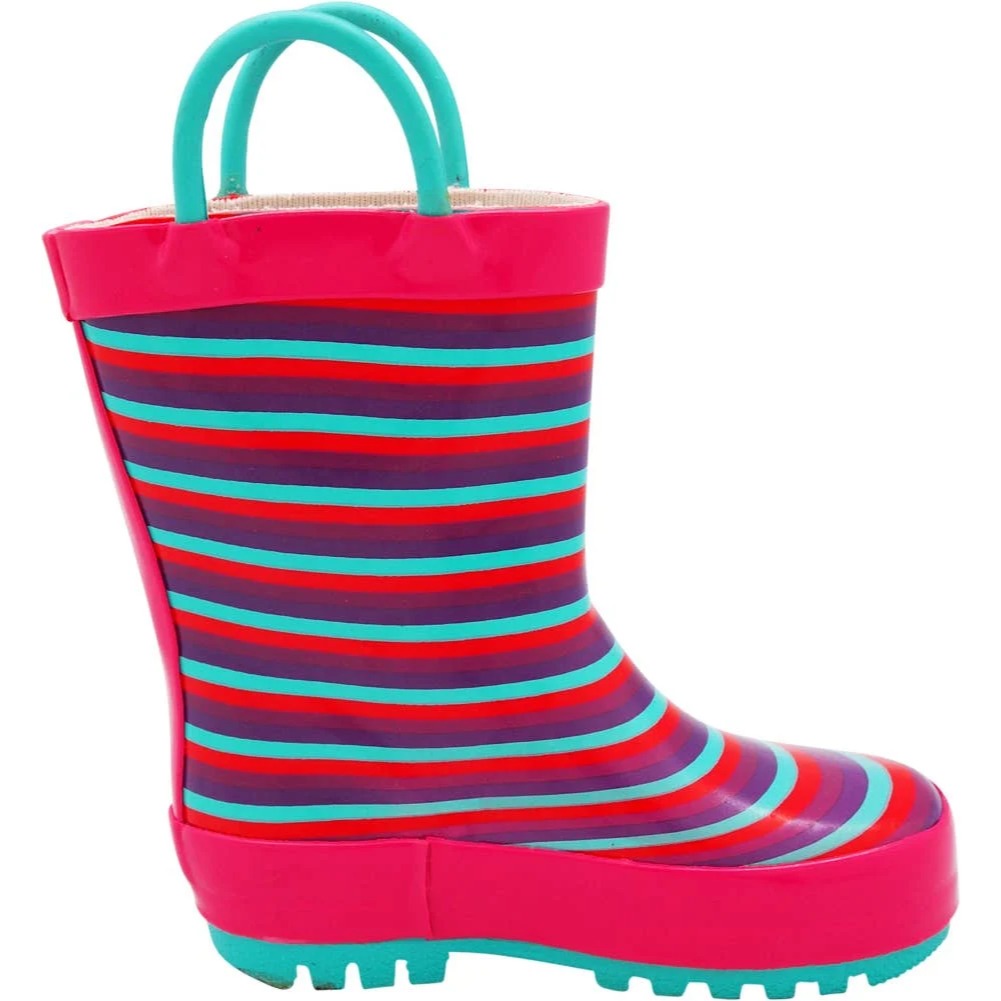 Norty New Waterproof Rain Boots 40743 – Fuchsia/Aqua Stripes