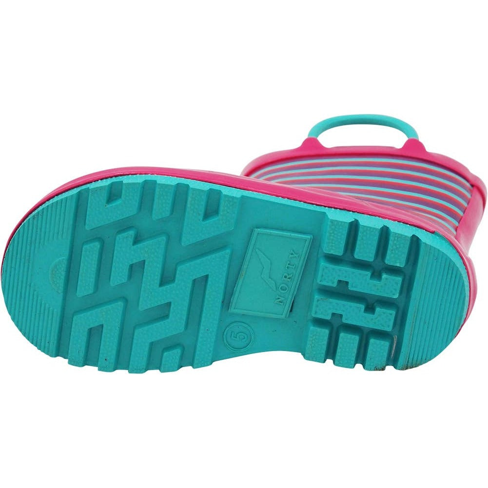 Norty New Waterproof Rain Boots 40743 – Fuchsia/Aqua Stripes