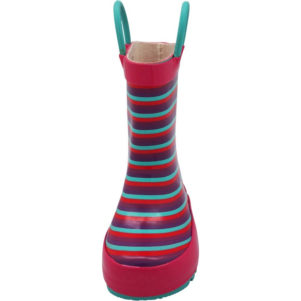 Norty New Waterproof Rain Boots 40743 – Fuchsia/Aqua Stripes